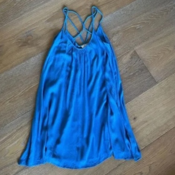 ELAN Dusty Blue Cobalt Cover-Up Slip Dress - Picture 4 of 7